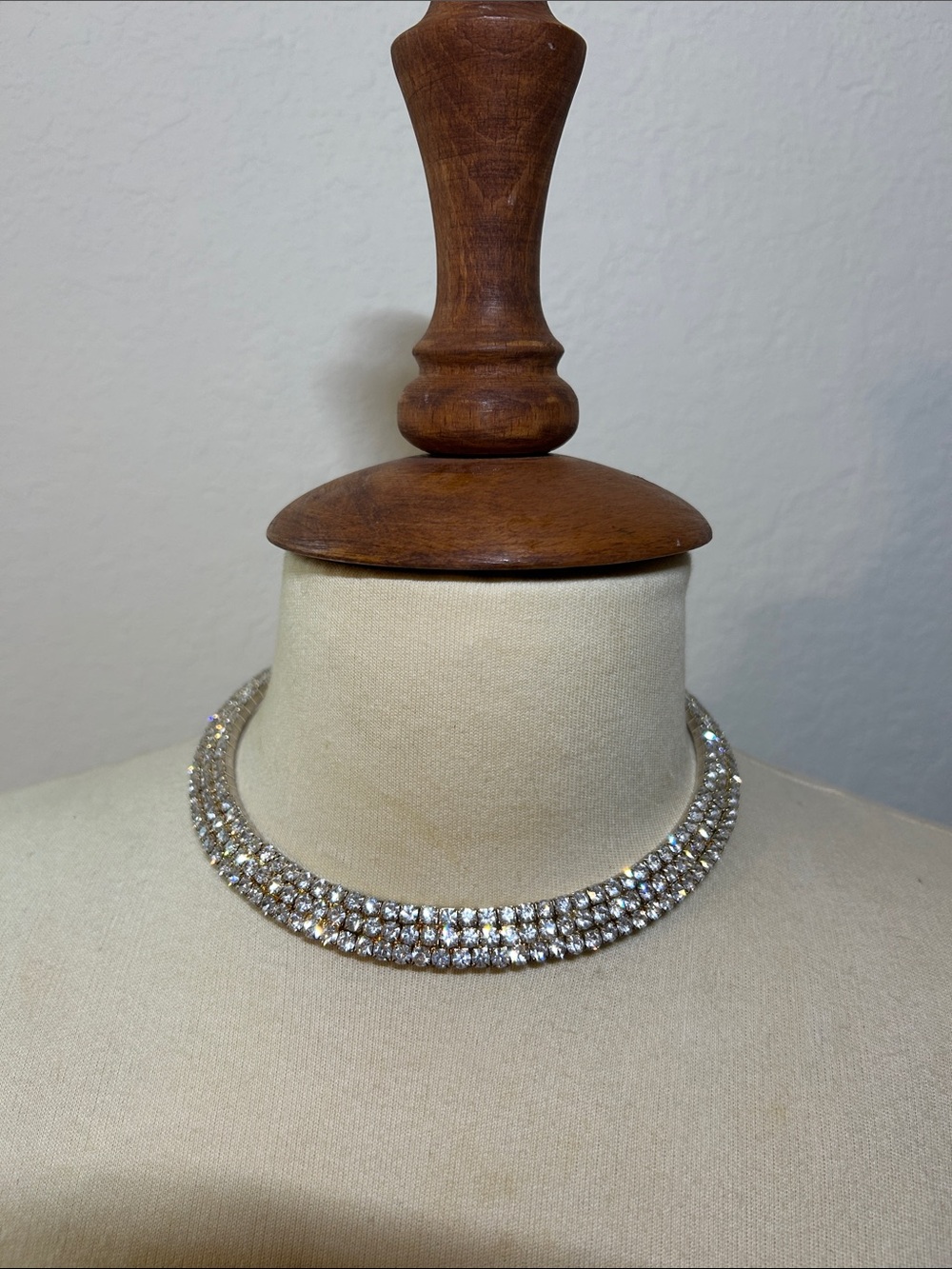 Crystal Pavé Choker and earring set- Silver-Tone with goldish patina effect